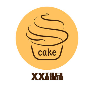 黄色线性图标烘焙甜点logo糕点点心甜品logo